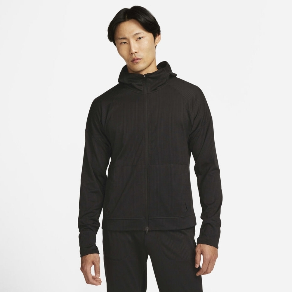 Nike Yoga Dri-Fit Full-Zip Hoodie Mens Size M-Tall Black FB7778-010 NWT